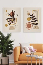 Kətan Floral Tropikal 2'li Tablo Seti 0661 - Markaev