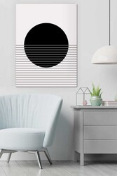 Kətan Gemoetric Black Deseni Tablo 0361 - Markaev