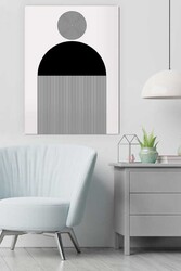 Kətan Gemoetric Black Deseni Tablo 0363 - Markaev