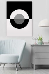 Kətan Gemoetric Black Deseni Tablo 0364 - Markaev