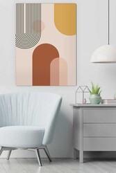 Kətan Gemoetric Minimal Deseni Tablo 0356 - Markaev