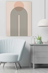 Kətan Gemoetric Minimal Deseni Tablo 0357 - Markaev