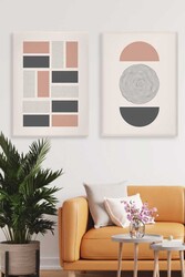 Kətan Geometric 2'li Tablo Seti 0663 - Markaev