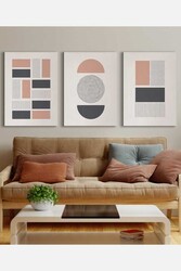 Kətan Geometric 3'lü Tablo Seti 0775 - Markaev