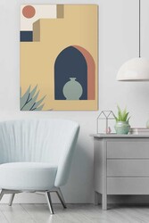 Kətan Geometric House Deseni Tablo 0344 - Markaev