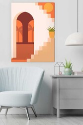 Kətan Geometric House Deseni Tablo 0347 - Markaev