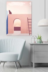 Kətan Geometric House Deseni Tablo 0352 - Markaev