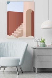 Kətan Geometric House Deseni Tablo 0353 - Markaev