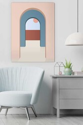 Kətan Geometric House Deseni Tablo 0354 - Markaev