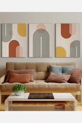 Kətan Geometric Minimal 3'lü Tablo Seti 0774 - Markaev