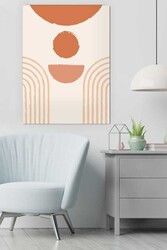 Kətan Geometrik Daireler Deseni Tablo 0470 - Markaev