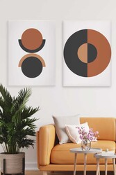 Kətan Geometrik Deseni 2'li Tablo Seti 0676 - Markaev