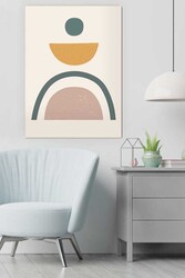 Kətan Geometrik Renkli Daireler Deseni Tablo 0473 - Markaev