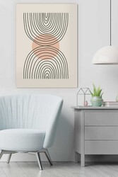 Kətan Geometrik Renkli Daireler Deseni Tablo 0474 - Markaev