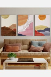 Kətan Gold Mountain 3'lü Tablo Seti 0782 - Markaev