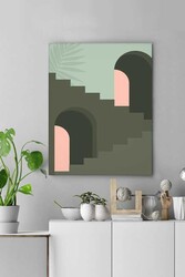 Kətan Green Geometric House Tablo 0308 - Markaev