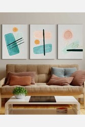 Kətan Green Water Color 3'lü Tablo Seti 0784 - Markaev