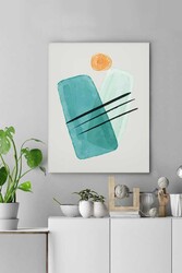 Kətan Green Watercolor Deseni Tablo 0483 - Markaev