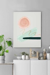 Kətan Green Watercolor Deseni Tablo 0485 - Markaev