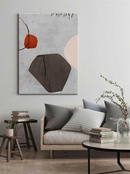 Kətan Gri Geometrik Modern Tablo 1020 - Markaev