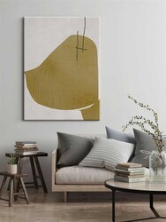 Kətan Hardal Geometrik Modern Tablo 1034 - Markaev