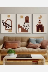 Kətan House Floral 3'lü Tablo Seti 0786 - Markaev