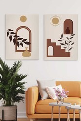 Kətan House Floral Deseni 2'li Tablo Seti 0686 - Markaev