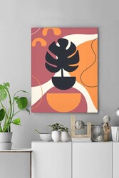 Kətan Koyu Renkli Tropikal Deseni Tablo 0839 - Markaev