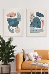 Kətan Light Face Color Deseni 2'li Tablo Seti 0691 - Markaev