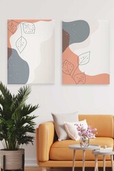 Kətan Light Floral Deseni 2'li Tablo Seti 0692 - Markaev