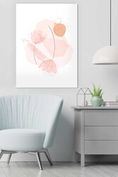 Kətan Light Pink Floral Deseni Tablo 0850 - Markaev