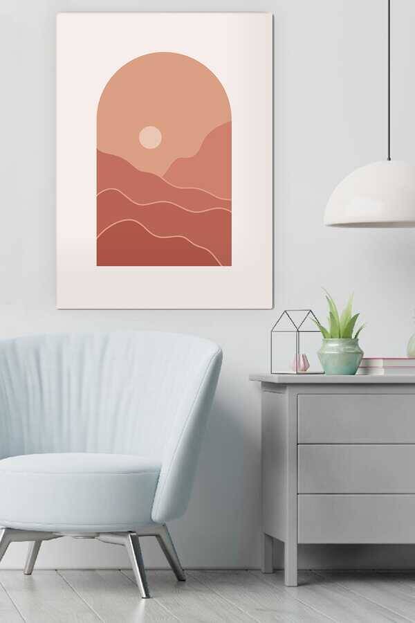 Kətan Minimal Mountain Deseni Tablo 0370 - 1