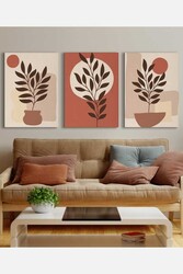 Kətan Minimal Tropical 3'lü Tablo Seti 0805 - Markaev