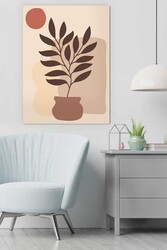 Kətan Minimal Tropical Deseni Tablo 0372 - Markaev