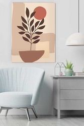 Kətan Minimal Tropical Deseni Tablo 0374 - Markaev