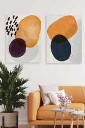 Kətan Pastel Vurgular Deseni 2'li Tablo Seti 0712 - Markaev