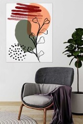 Kətan Red Floral Deseni Tablo 0571 - Markaev