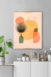 Kətan Renkli Tropikal Deseni Tablo 0575 - Markaev