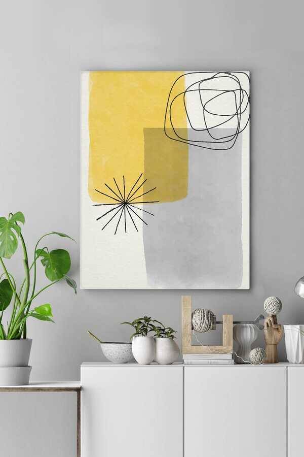 Kətan Sarı Pastel Deseni Tablo 0582 - 1