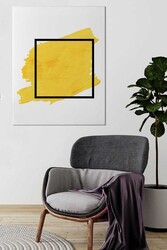 Kətan Sarı-Siyah Kare Tablo 221 - Markaev