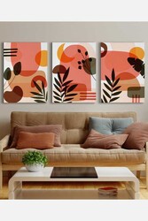 Kətan Saydam Botanik Tablo 3'lü Tablo Seti 0818 - Markaev