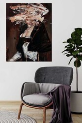 Kətan Soyut Yağlı Boya Görünümlü Portre Tablo 0068 - Markaev