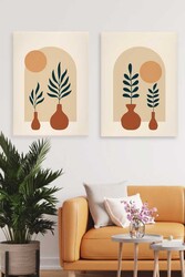 Kətan Tropikal Deseni 2'li Tablo Seti 0731 - Markaev