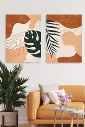 Kətan Tropikal Deseni 2'li Tablo Seti 0732 - Markaev