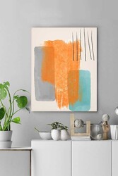 Kətan Turkuaz Minimal Deseni Tablo 0614 - Markaev