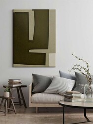 Kətan Yeşil Geometrik Modern Tablo 1012 - Markaev