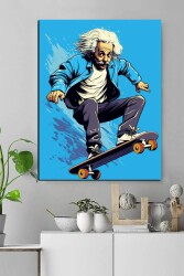Kaykay Süren Albert Einstein Kanvas Tablo - Markaev