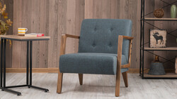 Kemer Kreslo Piti Kare Mavi Kahve - Evdebiz