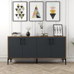 Kiev Konsol 160cm - Cəviz/Antrasit 