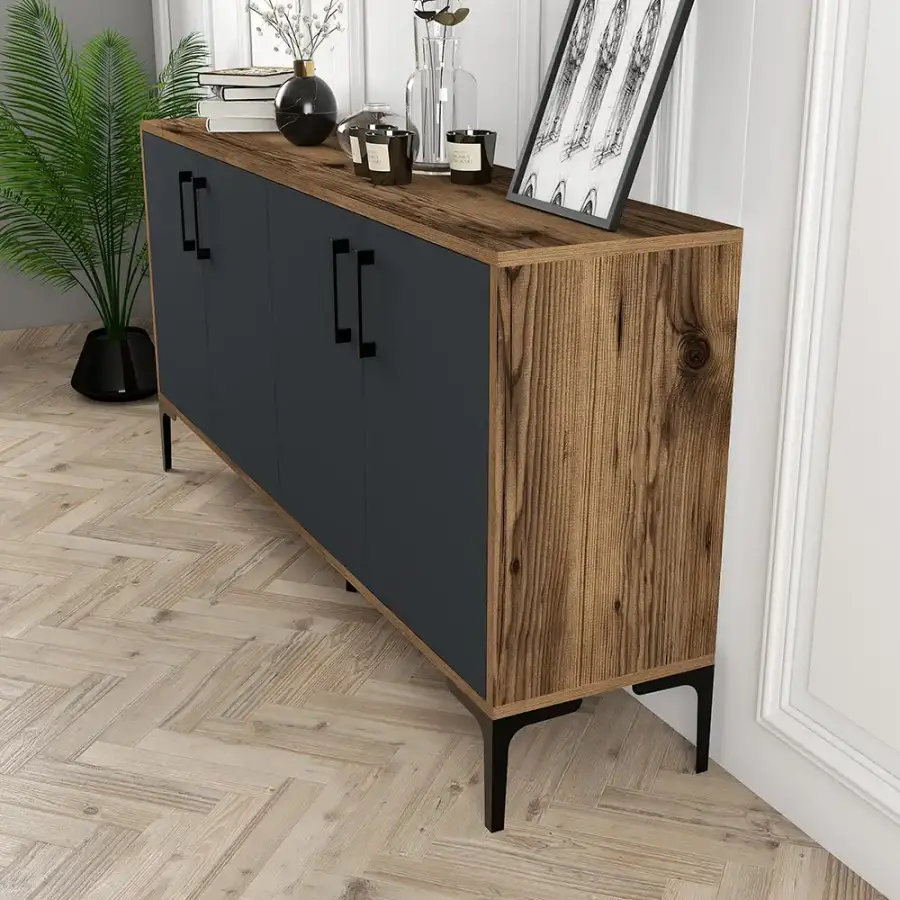 Kiev Konsol 160cm - Cəviz/Antrasit - 4